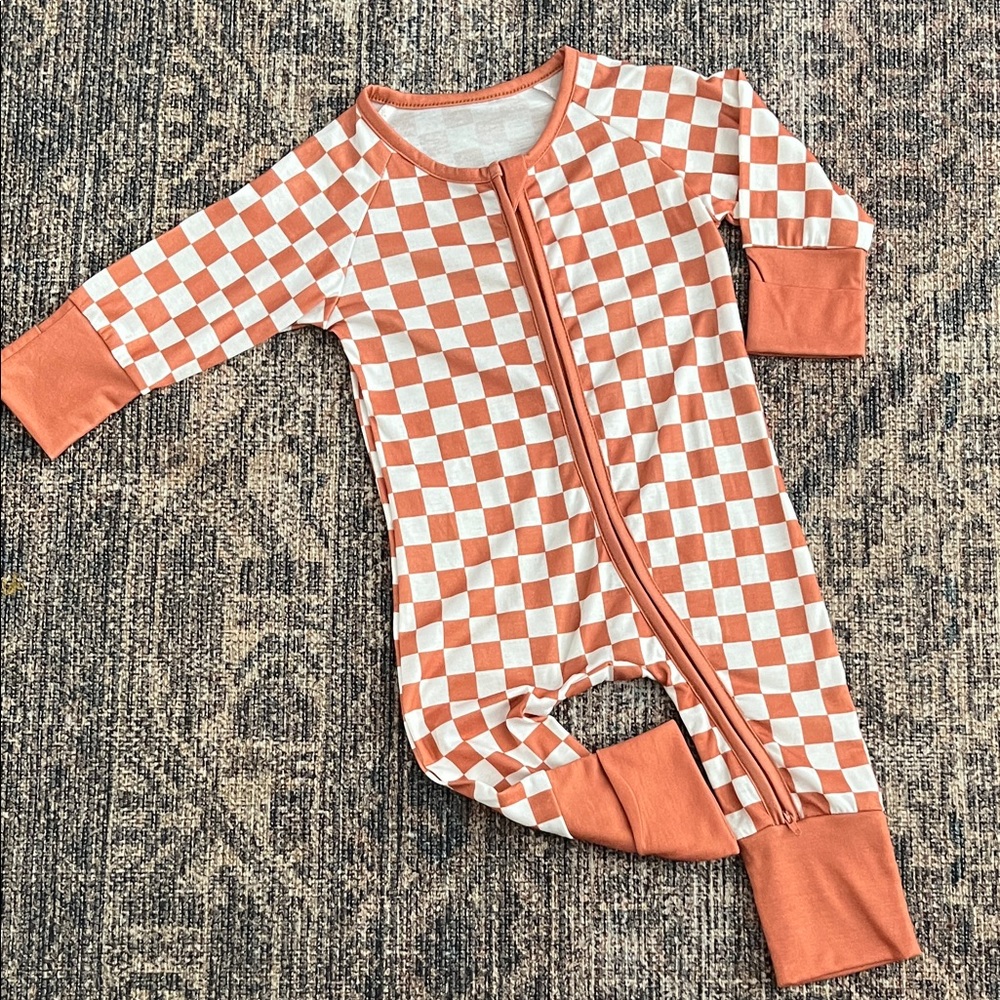 Copper Checkered Baby Convertible Sleeper